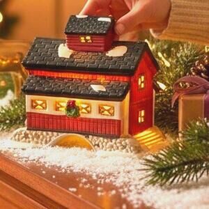 VTG 90s Christmas Lighted Decor Sugar Creek County Covered Bridge 1842 House